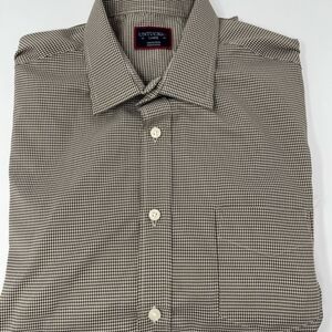 UNTUCKit Shirt Mens Brown White‎ Check Long Sleeve Button Up Casual Ripasso XL